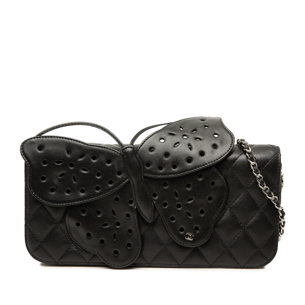 Pre-Loved Chanel Quilted Lambskin Butterfly Clutch With Chain